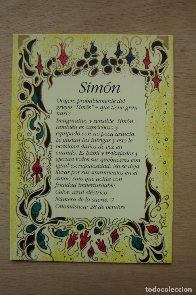 Postales: Tarjeta postal- Con el origen del nombre - Sim&oacute;n - Foto 1