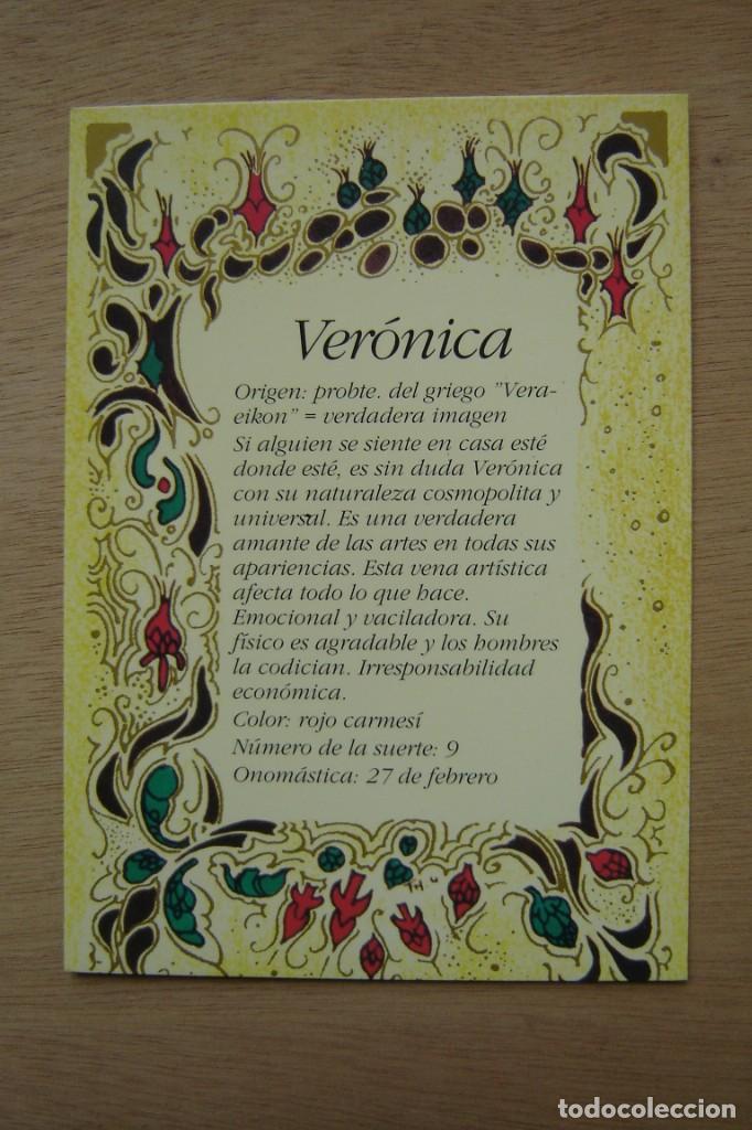 Postales: Tarjeta postal- Con el origen del nombre - Ver&oacute;nica - Foto 1