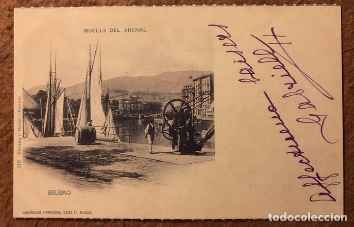 Postales: BILBAO, MUELLE DEL ARENAL. POSTAL SIN CIRCULAR COLECCI&Oacute;N BBK Y DEIA. - Foto 1