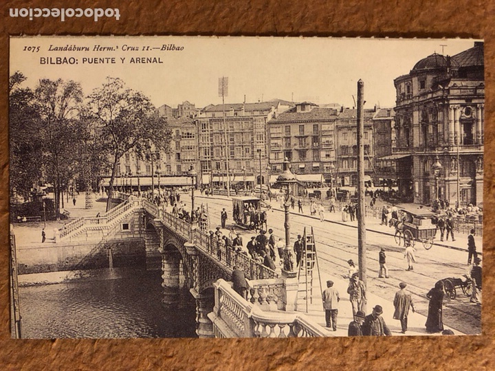 Postales: BILBAO, PUENTE Y ARENAL. POSTAL SIN CIRCULAR COLECCI&Oacute;N BBK Y DEIA. - Foto 1