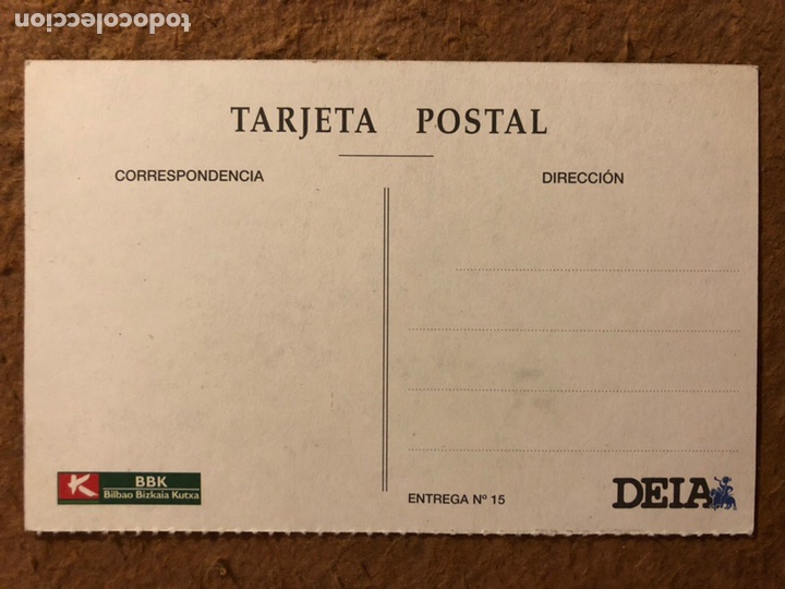 Postales: BILBAO, DEUSTO VISTO DESDE MIRAMAR. POSTAL SIN CIRCULAR COLECCI&Oacute;N BBK Y DEIA. - Foto 2