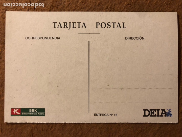 Postales: BILBAO, PLAZA DEL MERCADO EN EL ENSANCHE. POSTAL SIN CIRCULAR COLECCI&Oacute;N BBK Y DEIA. - Foto 2