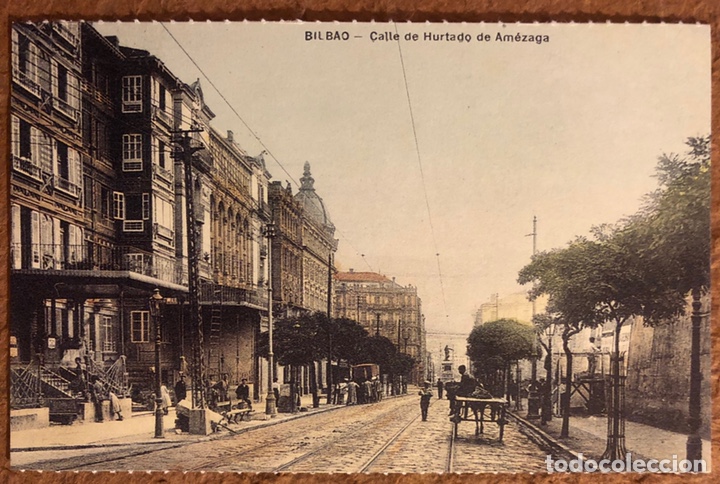 Postales: BILBAO, CALLE DE HURTADO DE AMEZAGA. POSTAL SIN CIRCULAR COLECCI&Oacute;N BBK Y DEIA. - Foto 1