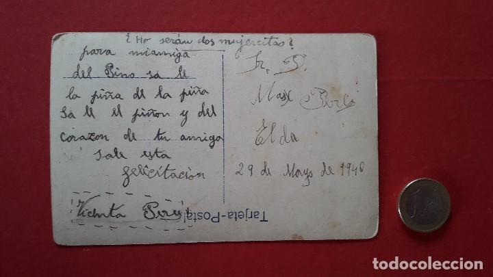 Postales: TARJETA POSTAL A&Ntilde;OS 40 , DEDICADA ELDA - Foto 2
