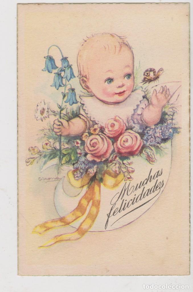 Postales: postal -- sirenita -- serie 1049 -- muchas felicidades