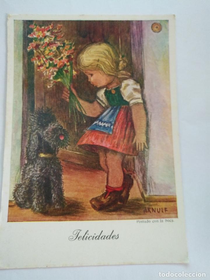 Postkarten: HAGA SU OFERTA --- RARA POSTAL DIFICIL DE CATOLOGAR - felicitacion arnulf pintado boca