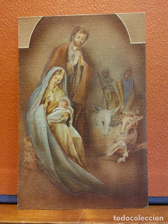 Postais: SAGRADA FAMILIA. TARJETA NAVIDE&Ntilde;A. D&Iacute;PTICO. SIN USAR.