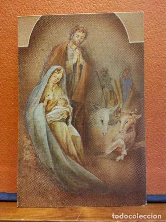 Postais: SAGRADA FAMILIA. TARJETA NAVIDE&Ntilde;A. D&Iacute;PTICO. SIN USAR.