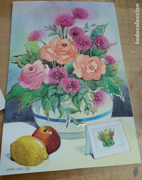 Cartoline: POSTAL CON MOTIVO FLORAL ILUSTRADA POR ANNA LLORENS TROQUELADA EDICROMO N&ordm; 503/1