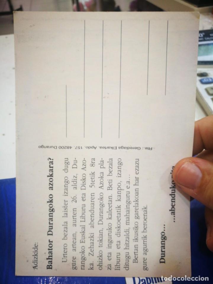 Postales: Postal Durango 1991 Euskal Liburu eta Disko Azoka - Foto 2