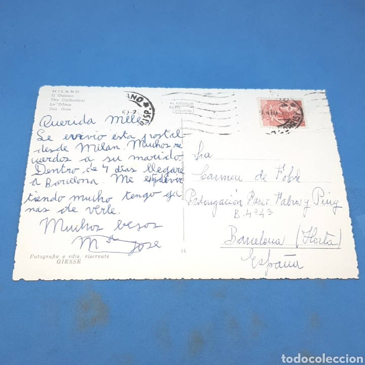 Postales: (ADS3) POSTAL CIRCULADA. N&deg;14 MILANO. CATEDRAL - Foto 2