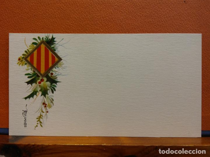 Postais: TARJETA DE FELICITACI&Oacute;N. BANDERA CATALUNYA. MUY BONITA. UNA HOJA. SIN USAR.