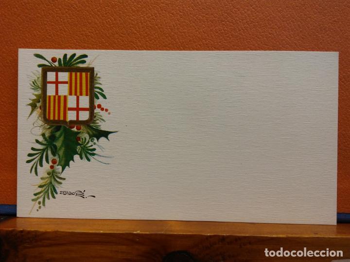Postais: TARJETA DE FELICITACI&Oacute;N. ESCUDO CATALUNYA. MUY BONITA. UNA HOJA. SIN USAR.