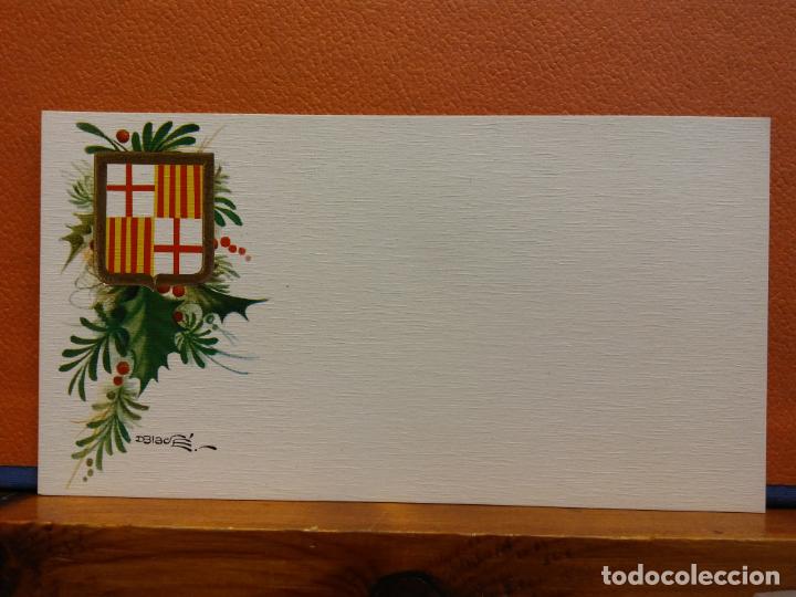 Postais: TARJETA DE FELICITACI&Oacute;N. ESCUDO CATALUNYA. MUY BONITA. UNA HOJA. SIN USAR.