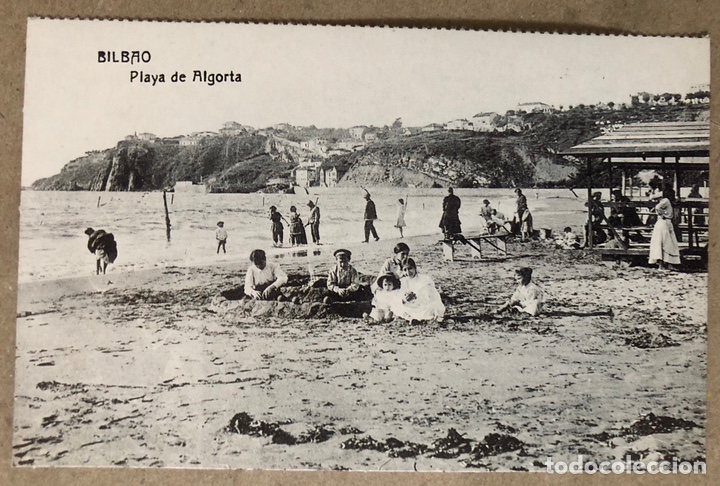 Postales: BILBAO, PLAYA DE ALGORTA. POSTAL SIN CIRCULAR COLECCI&Oacute;N DEIA BBK. - Foto 1