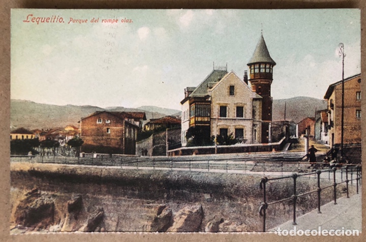 Postales: LEQUEITIO, PARQUE DEL ROMPE OLAS. POSTAL SIN CIRCULAR COLECCI&Oacute;N BBK DEIA. - Foto 1