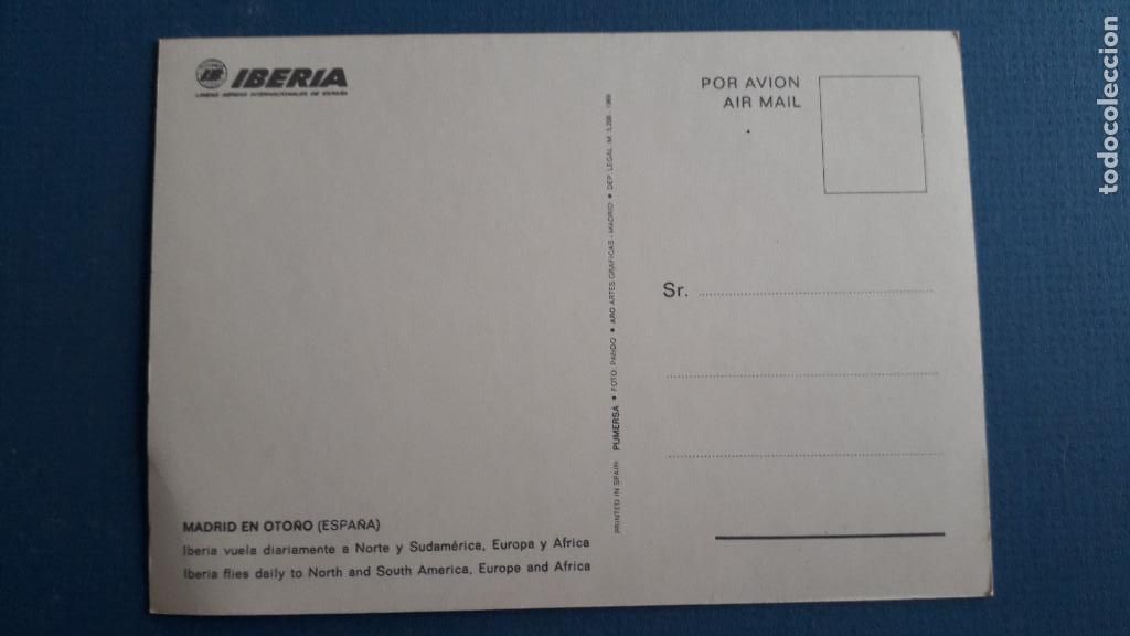 Postales: postal Iberia: madrid en oto&ntilde;o, sin circular 1969 - Foto 2