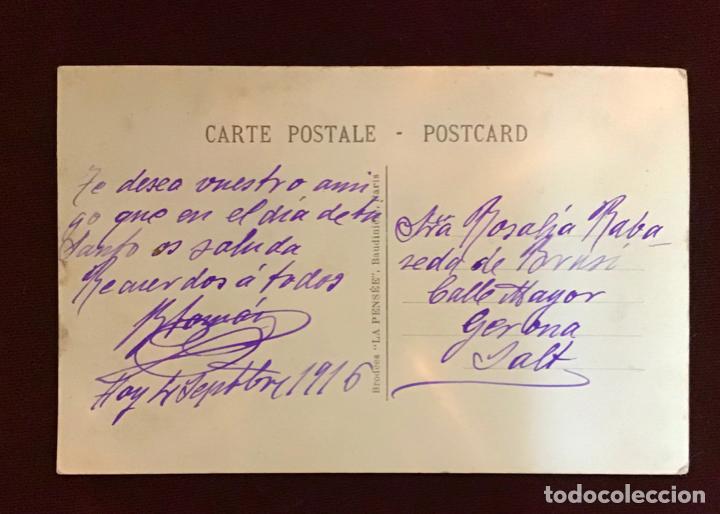 Postales: FELICITACI&Oacute;N BORDADA, A&Ntilde;O 1916 - Foto 3