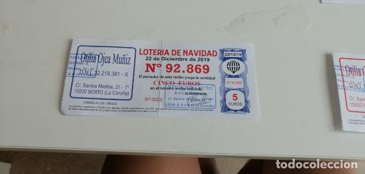 Postales: CD-6489 PAPELETA LOTERIA NAVIDAD 22 DIC 2019 OTILIA OJEA MU&Ntilde;IZ N&ordm; 92869