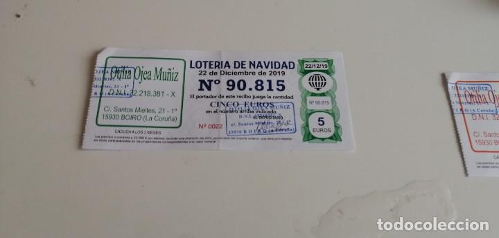 Postales: CD-6489 PAPELETA LOTERIA NAVIDAD 22 DIC 2019 OTILIA OJEA MU&Ntilde;IZ N&ordm; 90815