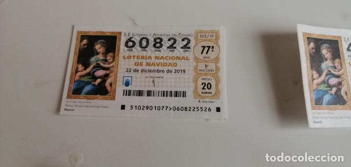 Postales: CD-6489 CUPON S.E LOTERIAS Y APUESTAS DEL ESTADO LOTERIA NACIONAL DE NAVIDAD N&ordm; 60822 DIC 19