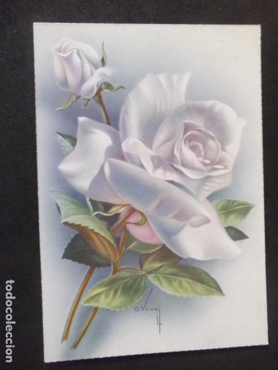 Postales: FLORES-V12B-SXX-ESCRITA-14X9mm-FLOWERS-FLEURS-FIORI..