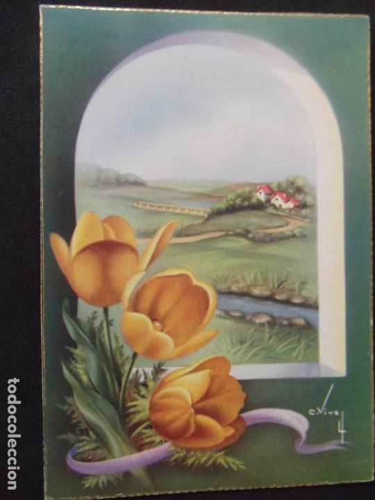 Postales: FLORES-V12B-SXX-NO ESCRITA-14X9mm-FLOWERS-FLEURS-FIORI..