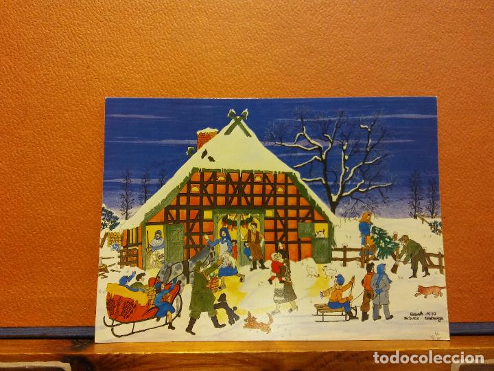 Postales: VILLA EN NAVIDAD. BONITA POSTAL. D&Iacute;PTICO. CIRCULADA - Foto 1