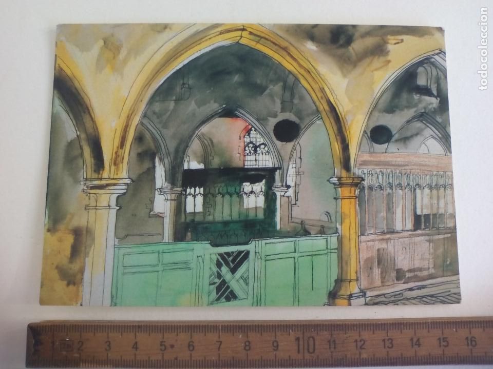 Postales: POSTAL. JOHN PIPER ROMNEY MARSH CHURCHES 1982. SIN CIRCULAR. POST CARD - Foto 1
