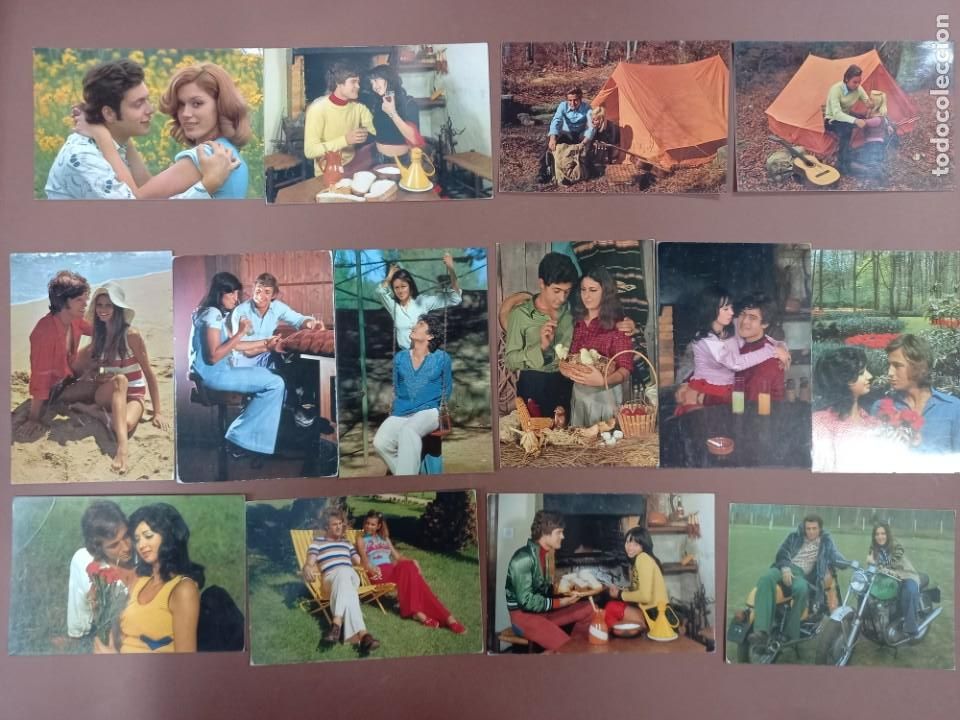 Postales: 14 POSTALES BUEN ESTADO PAREJAS A&Ntilde;OS 60