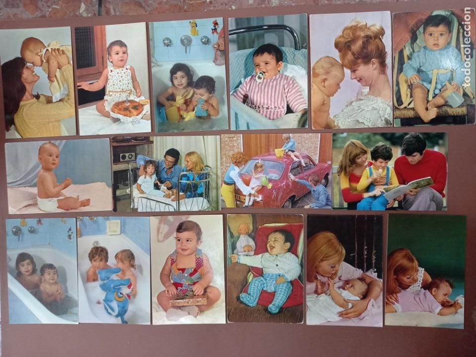 Postales: 16 POSTALES NI&Ntilde;OS A&Ntilde;OS 60