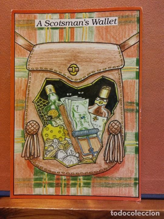 Postcards: A SCOTSMAN'S WALLET. BONITA POSTAL. CIRCULADA