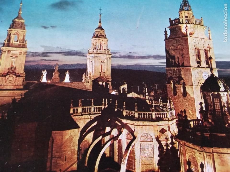 Postales: Lugo.Torre de la catedral nocturna. - Foto 2