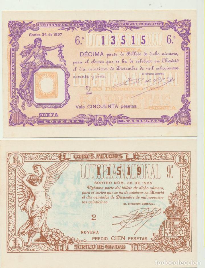 Postcards: Lote de 2 Tarjetas Postales del Primer Premio de la loter&iacute;a Nacional del 22 Diciembre 1897 y 1925. F