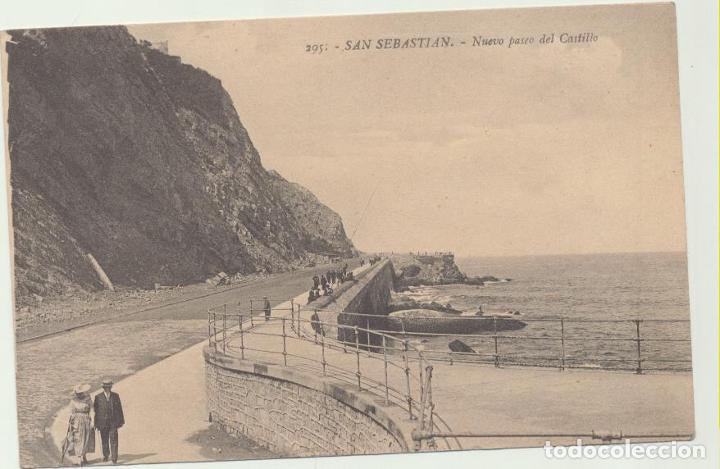 Postcards: San Sebasti&aacute;n.- Nuevo Paseo del Castillo. Franqueado y fechado en San Sebasti&aacute;n en 1917