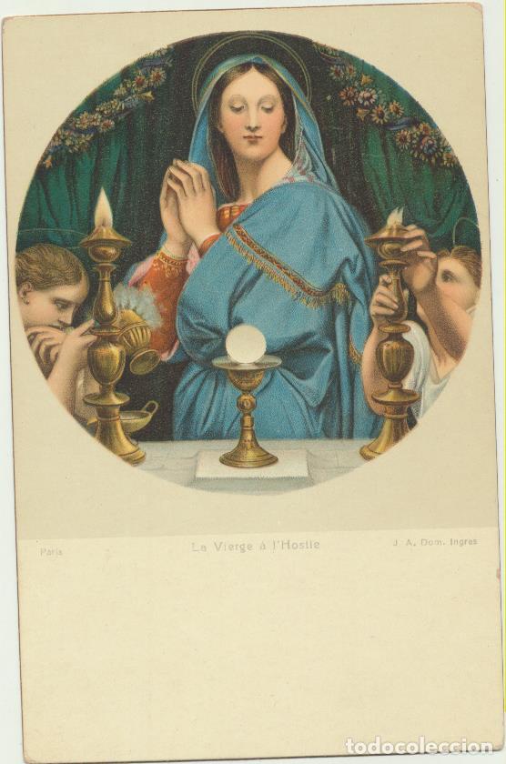 Postcards: Postal (14x9) La Vierge a l&acute;Hostie. J. M. Dom. Ingres