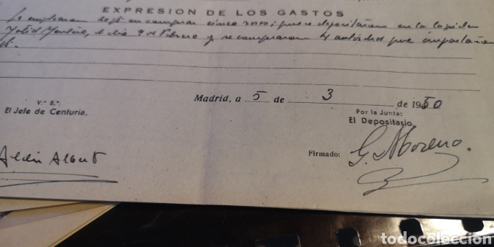 Postales: Documento parte mensual de la Guardia de Franco 1950 - Foto 3