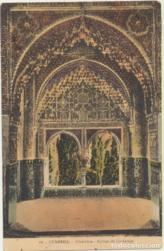 Postcards: Granada.- Alhambra-Ajimez de Lindaraja. Edit. Abelardo Linares. Escrita ala dorso