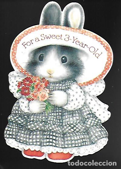 Postkarten: For a Sweet 3 Years Old. Hallmark Code 25. 18x11cm. Happy Birthday