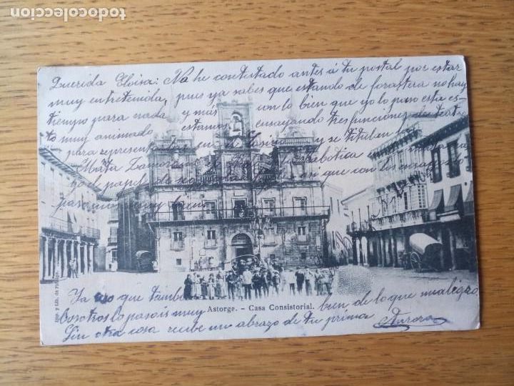 Postales: Antigua postal Astorga casa consistorial - Foto 1