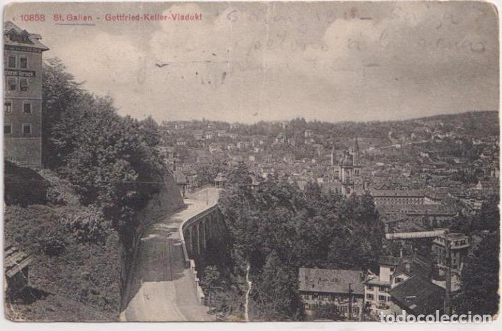 Postcards: Suiza. St. Gallien. Fechada en 1918