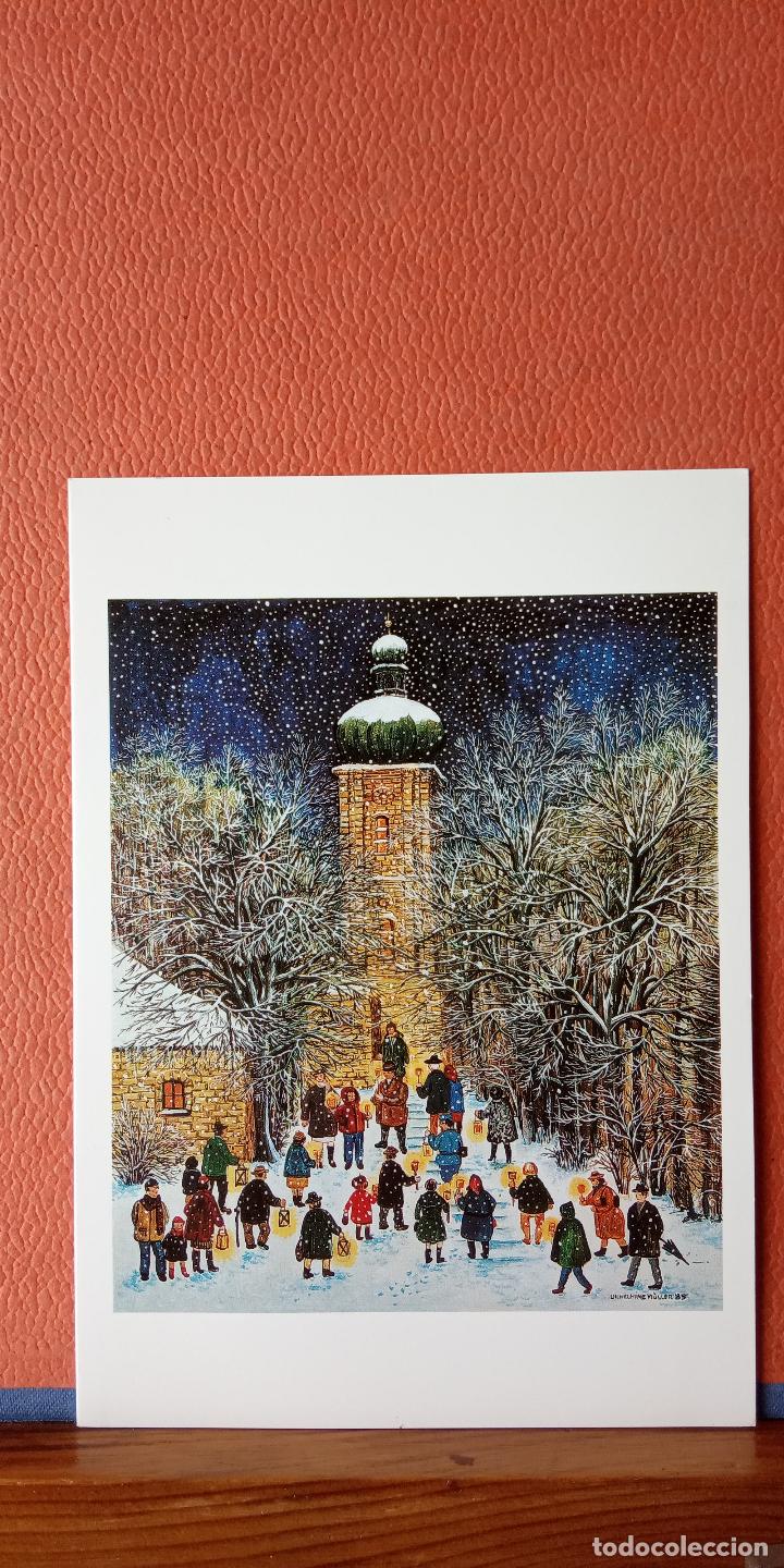 Cartoline: PAISAJE. TARJETA DE NAVIDAD. DIPTICO. CIRCULADA.