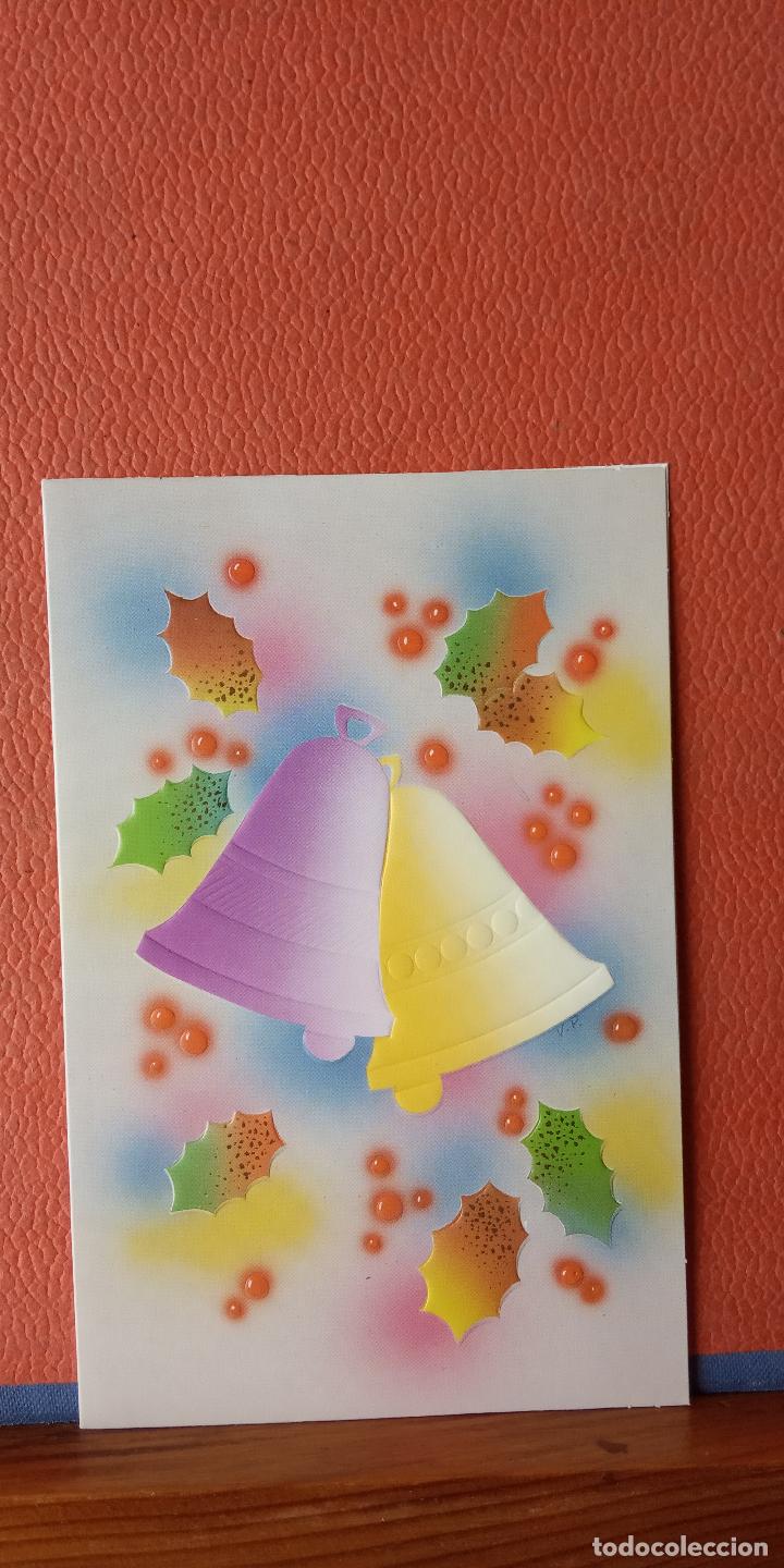 Cartoline: CAMPANAS. TARJETA DE NAVIDAD. DIPTICO. CIRCULADA.