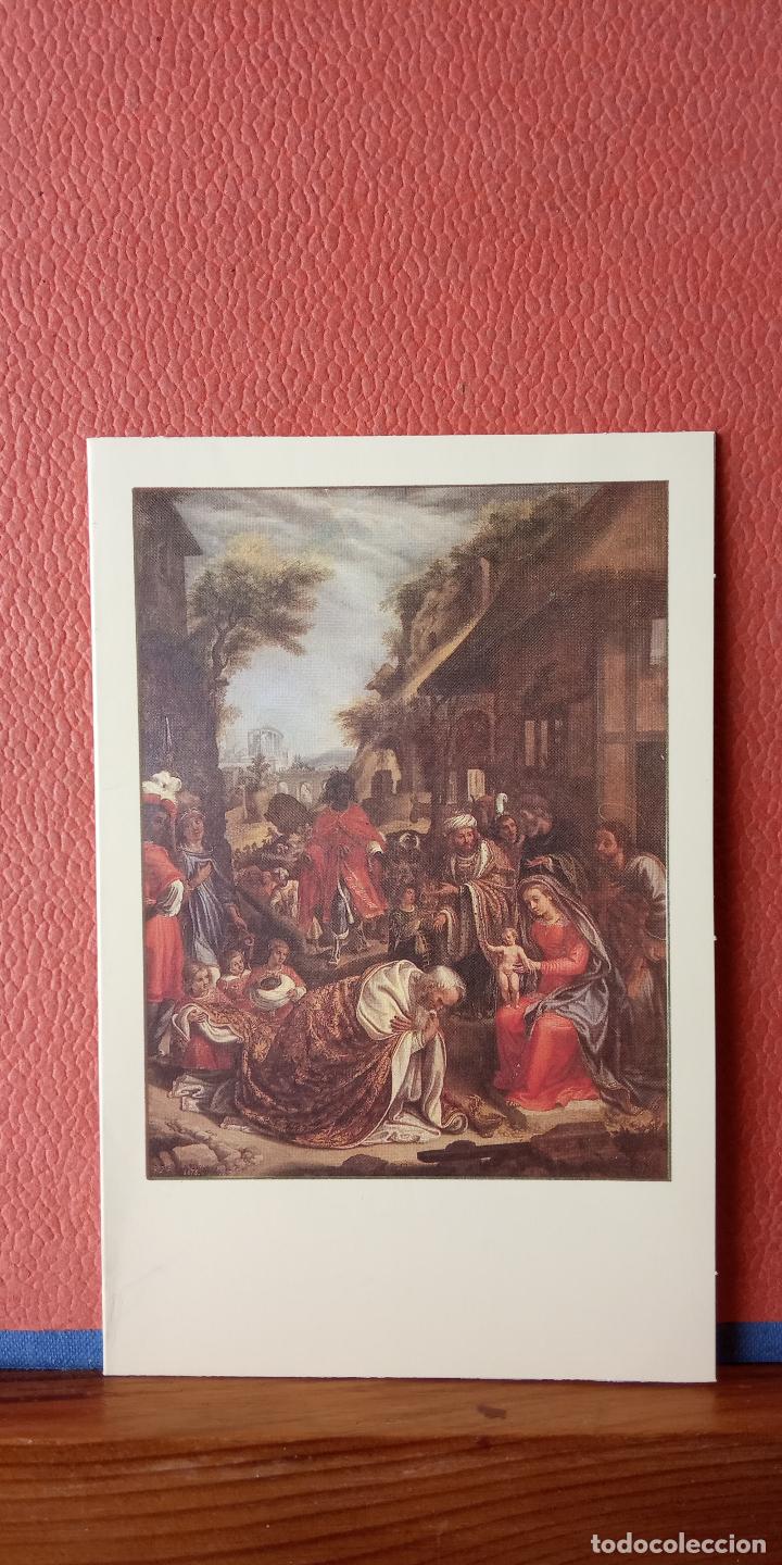 Cartoline: LA ADORACION DE LOS REYES. TARJETA DE NAVIDAD. DIPTICO. CIRCULADA.