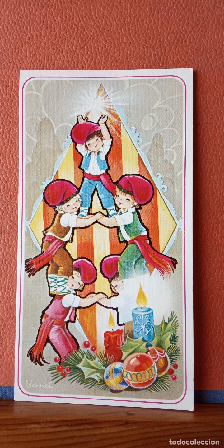 Postkarten: NI&Ntilde;OS. TARJETA DE NAVIDAD. DIPTICO. CIRCULADA.