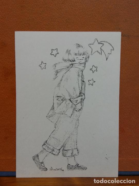 Cartoline: BONITA POSTAL NAVIDE&Ntilde;A. SENCILLA. CIRCULADA. NI&Ntilde;O. ESTRELLA