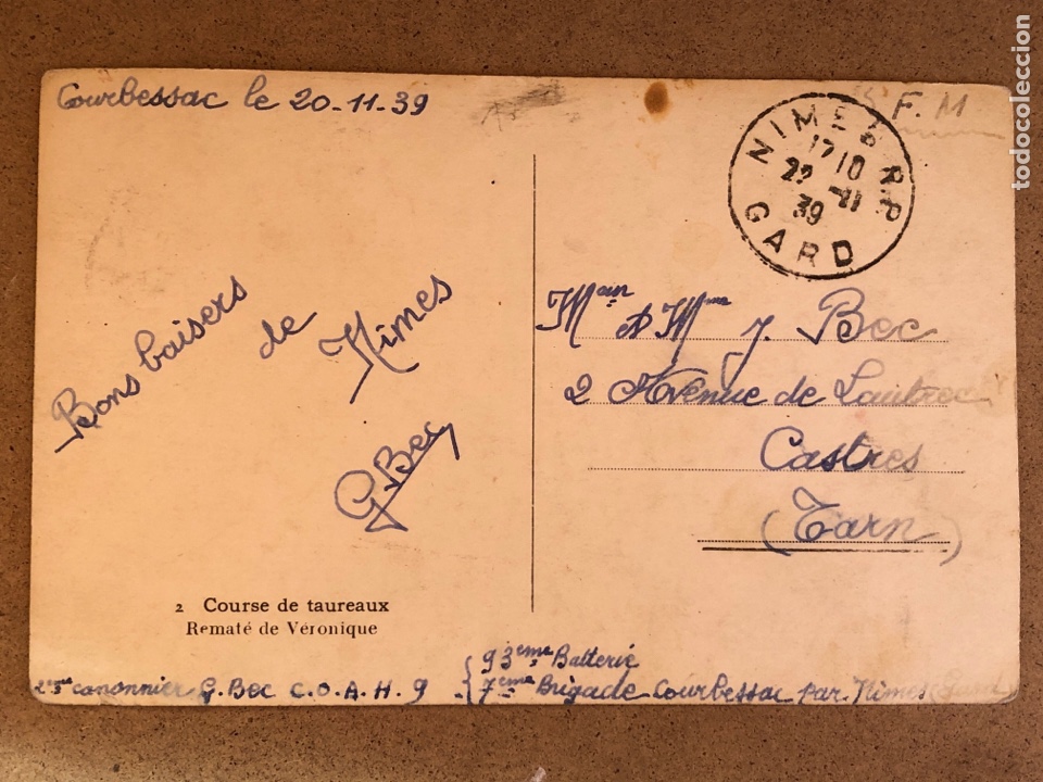 Postales: POSTAL TORO TORERO VER&Oacute;NICA 1939 - Foto 4