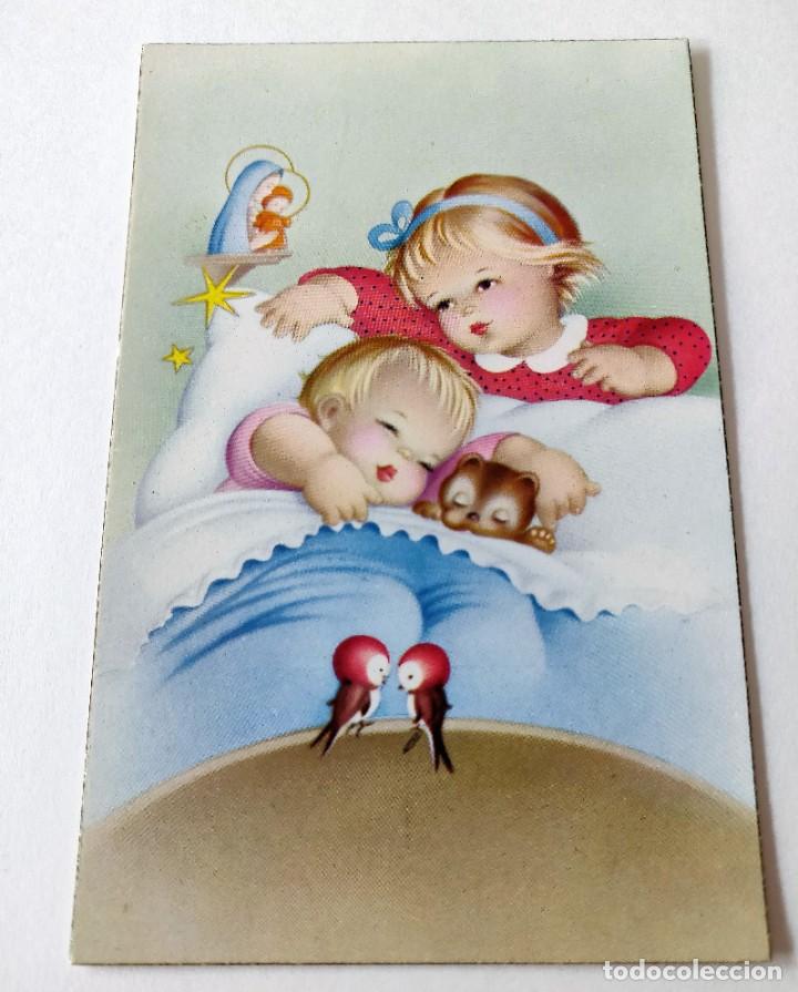 Postales: Postal Infantil Pajarito y Ni&ntilde;o - Foto 1