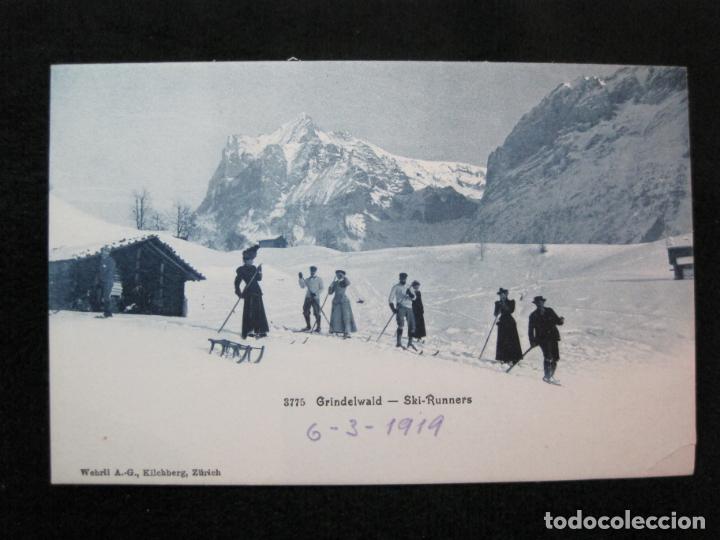 Postales: GRINDEWALD-SKI RUNNERS-ESQUIADORES-POSTAL ANTIGUA-(80.554)