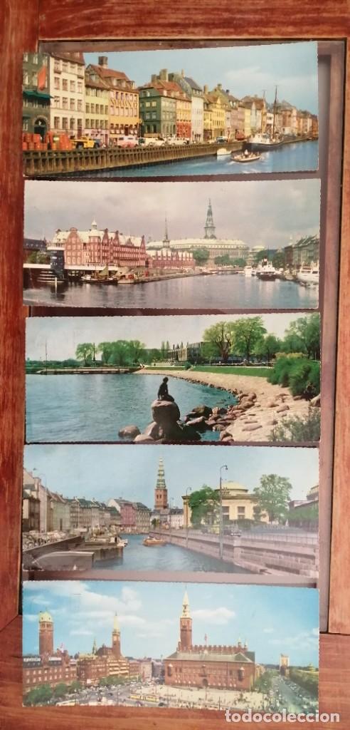Postales: COLECCI&Oacute;N DE 5 TARJETAS DE COPENHAGUE - Foto 1